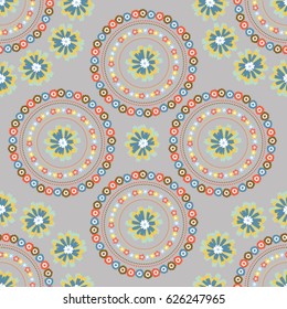 Abstract vector seamless pattern with decorative flowers. Background for textile, cloth design, book and diary covers, wallpapers, print, gift packaging and scrapbook