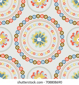 Abstract vector seamless pattern with decorative flowers. Background for textile, book covers, manufacturing, fabric, cloth design, wallpapers, print.