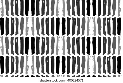 abstract vector seamless pattern with different brush strokes  in shades of grey