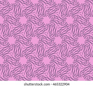 Abstract Vector seamless pattern with digital abstract floral and leave style. purple color. For modern interiors design, holiday wallpaper, textile industry