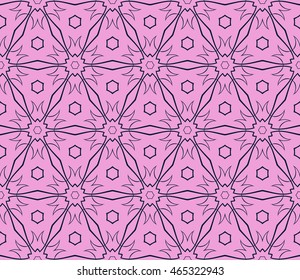 Abstract Vector seamless pattern with digital abstract floral and leave style. purple color. For modern interiors design, holiday wallpaper, textile industry