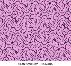 Abstract Vector seamless pattern with digital abstract floral and leave style. purple color. For modern interiors design, holiday wallpaper, textile industry
