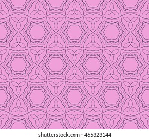 Abstract Vector seamless pattern with digital abstract floral and leave style. purple color. For modern interiors design, holiday wallpaper, textile industry