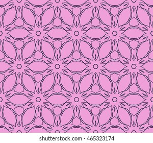 Abstract Vector seamless pattern with digital abstract floral and leave style. purple color. For modern interiors design, holiday wallpaper, textile industry