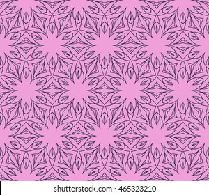 Abstract Vector seamless pattern with digital abstract floral and leave style. purple color. For modern interiors design, holiday wallpaper, textile industry