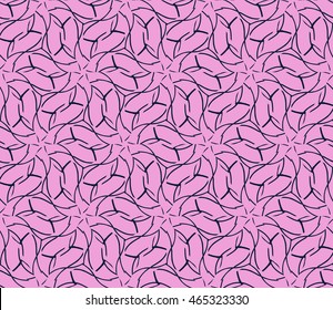 Abstract Vector seamless pattern with digital abstract floral and leave style. purple color. For modern interiors design, holiday wallpaper, textile industry
