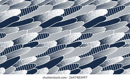 Vetor abstrato padrão sem costura, fundo de motivo infinito de algumas plantas tema biologia, arte de azulejos com organismos biológicos olhar como formas.