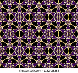 Abstract vector seamless pattern with abstract floral and leave style. Repeating sample figure and line. For modern interiors design, wallpaper, textile industry.