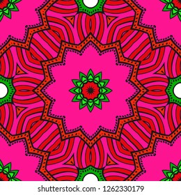 Abstract vector seamless pattern with abstract floral and leave style. Repeating sample figure and line. For modern interiors design, wallpaper, textile industry