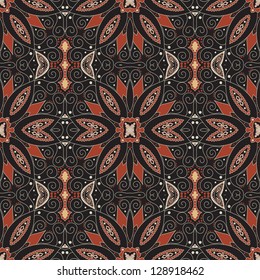Abstract vector seamless pattern. Floral damask ornament. Easy to change colors.