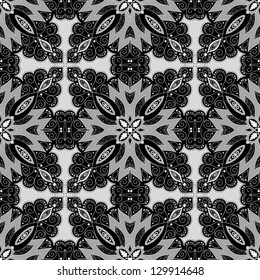 Abstract vector seamless pattern. Floral damask ornament. Easy to change colors.