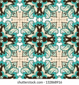 Abstract vector seamless pattern. Floral damask ornament. Easy to change colors.