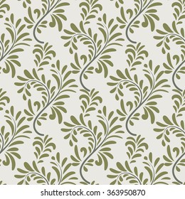 Abstract vector seamless pattern. Floral ornamental leaves texture. Stylish abstract background
