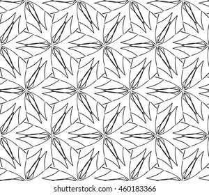 Abstract Vector seamless pattern with abstract floral and leave style. Repeating sample figure and line. For modern interiors design, wallpaper, textile industry