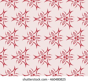 Abstract Vector seamless pattern with abstract floral and leave style. For interior design, printing, wallpaper, textile industry and holiday postcard.  pink shades on a light pink background