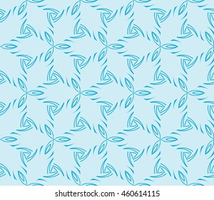 Abstract Vector seamless pattern with abstract floral and leave style. For interior design, printing, wallpaper, textile industry and holiday postcard.  blue shades on a light blue background