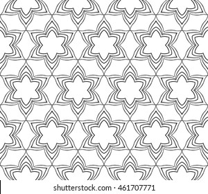 Abstract Vector seamless pattern with abstract floral and leave style. Repeating sample figure and line. For modern interiors design, wallpaper, textile industry