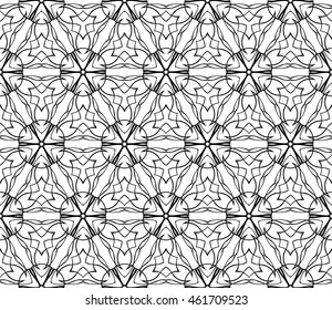Abstract Vector seamless pattern with abstract floral and leave style. Repeating sample figure and line. For modern interiors design, wallpaper, textile industry