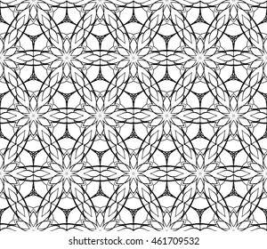 Abstract Vector seamless pattern with abstract floral and leave style. Repeating sample figure and line. For modern interiors design, wallpaper, textile industry