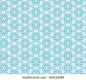Abstract Vector seamless pattern with abstract floral and leave style. Repeating sample figure and line. For modern interiors design, wallpaper, textile industry. Blue color