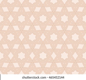 Abstract Vector seamless pattern with abstract floral and leave style. Repeating sample figure and line. For modern interiors design, wallpaper, textile industry. Beige color
