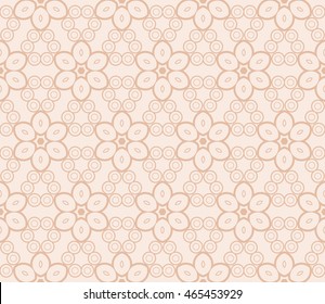 Abstract Vector seamless pattern with abstract floral and leave style. Repeating sample figure and line. For modern interiors design, wallpaper, textile industry. Beige color