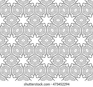 Abstract Vector seamless pattern with abstract floral and leave style. Repeating sample figure and line. For modern interiors design, wallpaper, textile industry