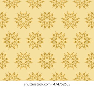 Abstract Vector seamless pattern with abstract floral and leave style. Repeating sample figure and line. For modern interiors design, wallpaper, textile industry