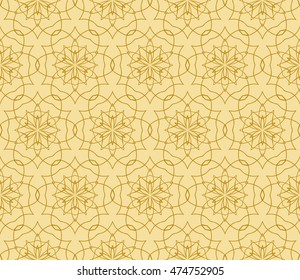 Abstract Vector seamless pattern with abstract floral and leave style. Repeating sample figure and line. For modern interiors design, wallpaper, textile industry