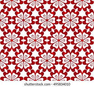 Abstract Vector seamless pattern with abstract floral and leave style. Repeating sample figure and line. red gradient. For modern interiors design, wallpaper, textile industry