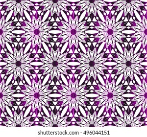 Abstract Vector seamless pattern with abstract floral and leave style. Repeating sample figure and line. purple gradient. For modern interiors design, wallpaper, textile industry