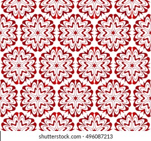 Abstract Vector seamless pattern with abstract floral and leave style. Repeating sample figure and line. red gradient. For modern interiors design, wallpaper, textile industry