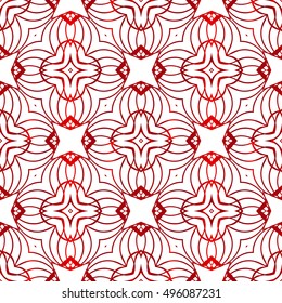 Abstract Vector seamless pattern with abstract floral and leave style. Repeating sample figure and line. red gradient. For modern interiors design, wallpaper, textile industry