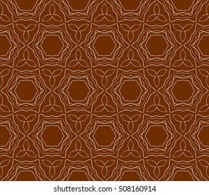 Abstract Vector seamless pattern with abstract floral and leave style. Repeating sample figure and line. For modern interiors design, wallpaper, textile industry
