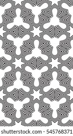 Abstract Vector seamless pattern with abstract floral and leave style. Repeating sample figure and line. black and white