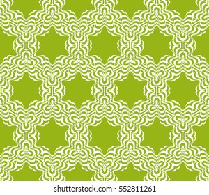 Abstract vector seamless pattern with abstract floral and leave style. green color. For modern interiors design, wallpaper, textile industry