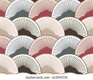 Abstract vector seamless pattern with floral elements