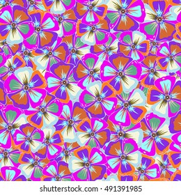 Abstract vector seamless pattern flower design. Varicolored seamless background. Floral seamless pattern. Textile print for bed linen, jacket, package design, fabric and fashion concepts.