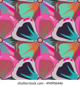Abstract vector seamless pattern flower design. Varicolored seamless background. Floral seamless pattern. Textile print for bed linen, jacket, package design, fabric and fashion concepts.