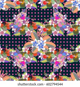 Abstract vector seamless pattern flower design in blue and green colors. Floral seamless pattern with watercolor effect. Textile print for bed linen, jacket, package design, fabric or fashion concepts