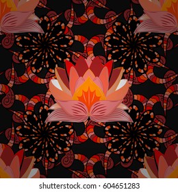 Abstract vector seamless pattern flower design in colors. Floral seamless pattern with watercolor effect. Textile print for bed linen, jacket, package design, fabric and fashion concepts.