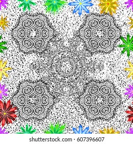 Abstract vector seamless pattern flower design in colors. Floral seamless pattern with watercolor effect. Textile print for bed linen, jacket, package design, fabric and fashion concepts.