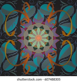 Abstract vector seamless pattern flower design in colors. Floral seamless pattern with watercolor effect. Textile print for bed linen, jacket, package design, fabric and fashion concepts.