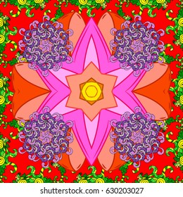 Abstract vector seamless pattern flower design in colors. Floral seamless pattern with watercolor effect. Textile print for bed linen, jacket, package design, fabric and fashion concepts.