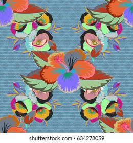 Abstract vector seamless pattern flower design. Floral seamless pattern. Watercolor textile print for bed linen, jacket, package design, fabric and fashion concepts. Varicolored seamless background.