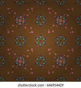 Abstract vector seamless pattern flower design in blue colors. Floral seamless pattern with watercolor effect. Textile print for bed linen, jacket, package design, fabric and fashion concepts.