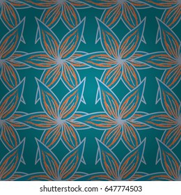 Abstract vector seamless pattern flower design in blue colors. Floral seamless pattern with watercolor effect. Textile print for bed linen, jacket, package design, fabric and fashion concepts.