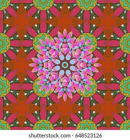 Abstract vector seamless pattern flower design in blue colors. Floral seamless pattern with watercolor effect. Textile print for bed linen, jacket, package design, fabric and fashion concepts.