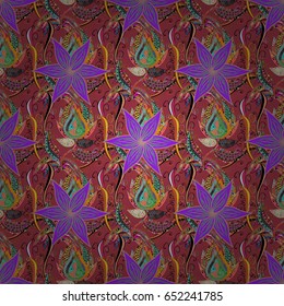 Abstract vector seamless pattern flower design in colors. Floral seamless pattern with watercolor effect. Textile print for bed linen, jacket, package design, fabric and fashion.
