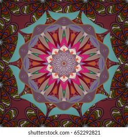 Abstract vector seamless pattern flower design in colors. Floral seamless pattern with watercolor effect. Textile print for bed linen, jacket, package design, fabric and fashion concepts.